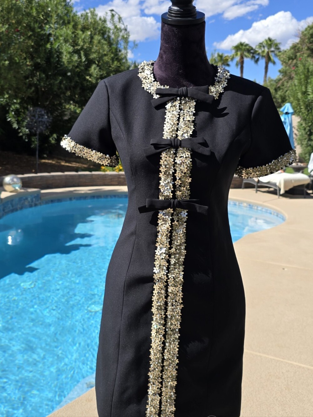 Cinq à Sept Maelle Black Embellished Mini Dress NWT Size 2 - Picture 4 of 12